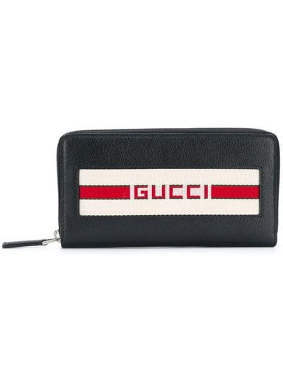 Shop Gucci Logo Wallet In Black