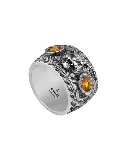 Shop Gucci Garden Ring In Silver