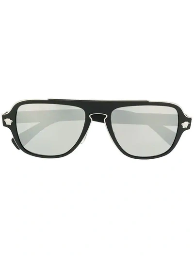 Shop Versace Medusa Embellished Sunglasses In Black