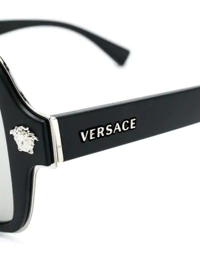 Shop Versace Medusa Embellished Sunglasses In Black