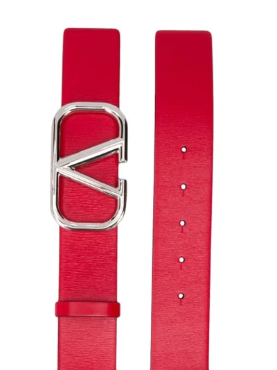 Shop Valentino Vlogo Belt In Red