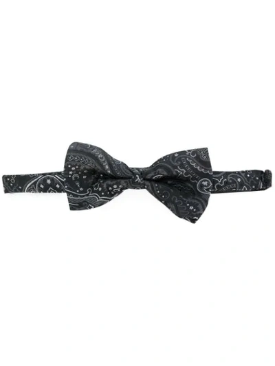 Shop Etro Printed Bow Tie - Black