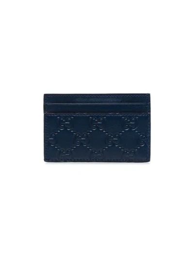 Shop Gucci Blue Ny Yankees Patch Cardholder