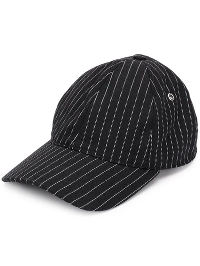 Shop Ami Alexandre Mattiussi Striped Baseball Cap In Black