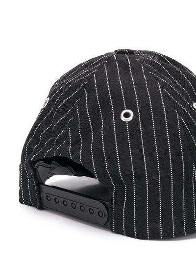 Shop Ami Alexandre Mattiussi Striped Baseball Cap In Black