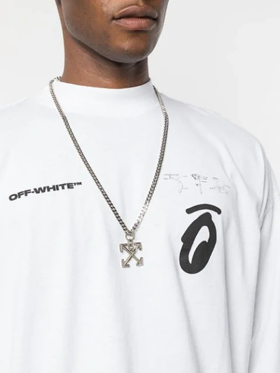 Shop Off-white Arrows Pendant Necklace In Silver