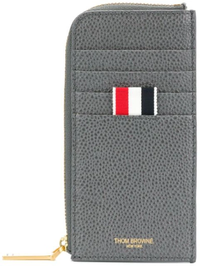Shop Thom Browne Bicolor Half Zip-around Wallet - Grey
