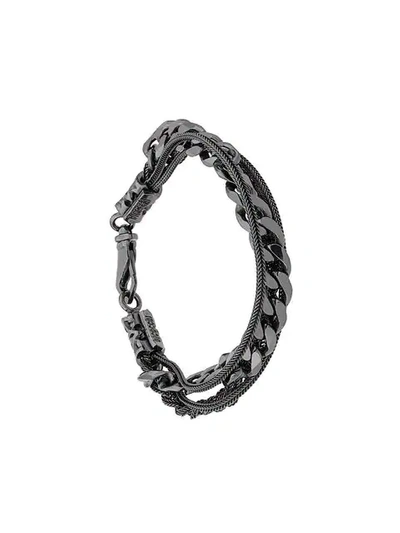 Shop Emanuele Bicocchi Curb Chain Bracelet In Black