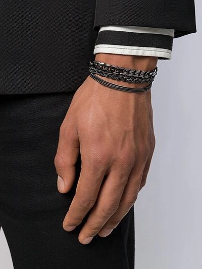 Shop Emanuele Bicocchi Curb Chain Bracelet In Black
