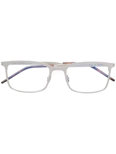 SAINT LAURENT EYEWEAR RECTANGULAR SHAPED GLASSES - 银色