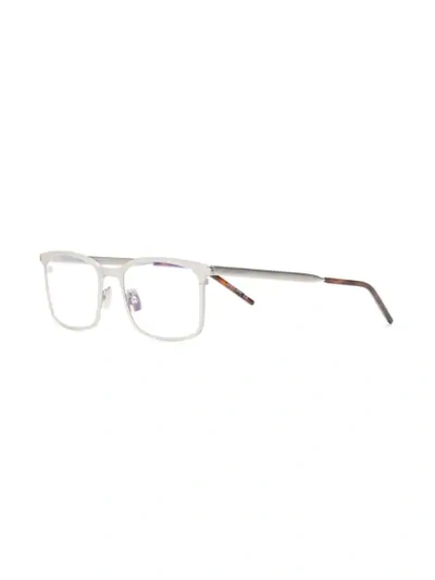 SAINT LAURENT EYEWEAR RECTANGULAR SHAPED GLASSES - 银色