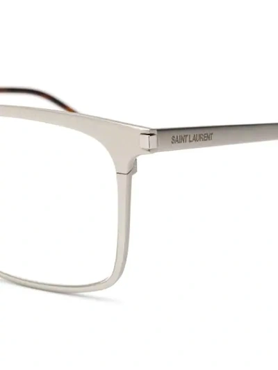 SAINT LAURENT EYEWEAR RECTANGULAR SHAPED GLASSES - 银色
