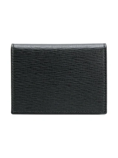 Shop Ferragamo Double Gancio Foldover Wallet In Black