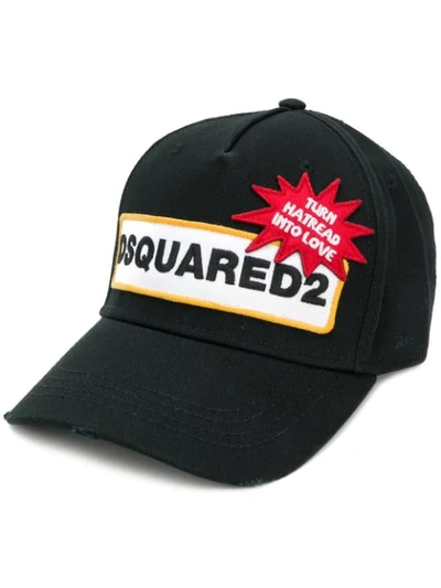 Shop Dsquared2 Turn Hatered Into Love Baseball Cap - Black
