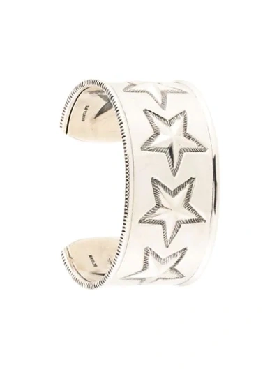 Shop Cody Sanderson Star Engraved Cuff Bracelet In Silver