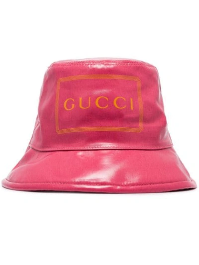GUCCI LOGO BUCKET HAT - 粉色