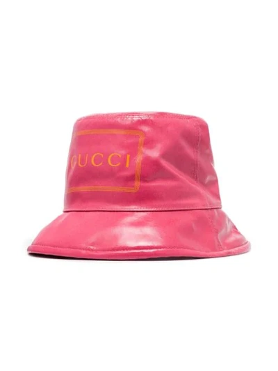 GUCCI LOGO BUCKET HAT - 粉色