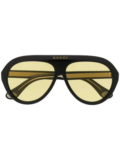 Gucci Tinted Aviator Sunglasses In 