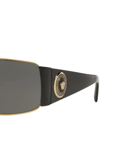 Shop Versace Wide Arm Aviators In Black