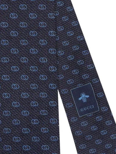Shop Gucci Gg Pattern Tie In Blue