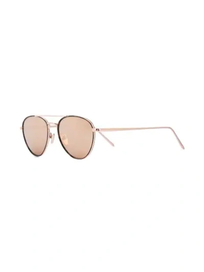 Shop Linda Farrow 739 C3 Sunglasses In Metallic