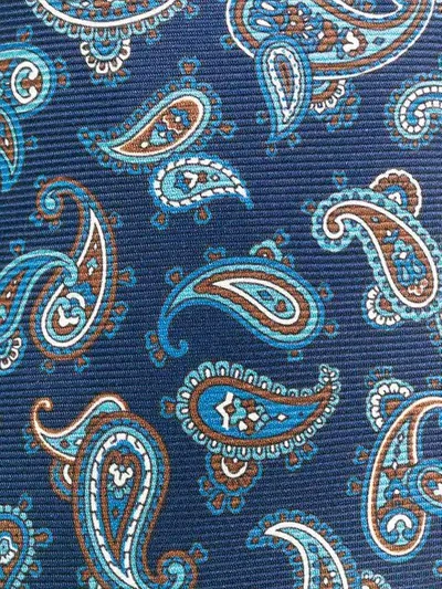 Shop Kiton Paisley Embroidered Tie In Blue