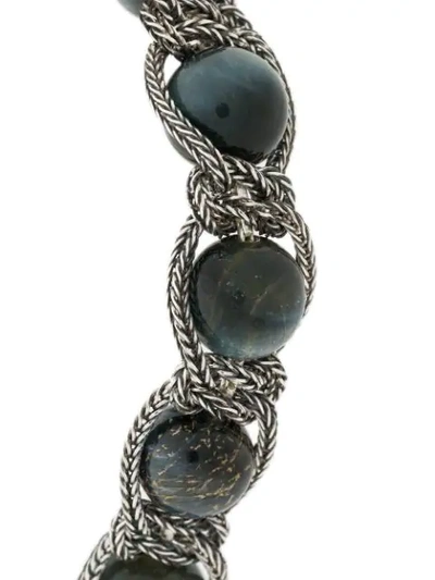 Shop Emanuele Bicocchi Bead Chain Bracelet In Grey