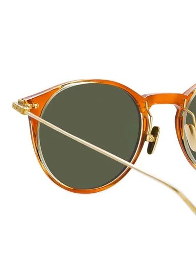 Shop Linda Farrow Round Frame Sunglasses In Brown