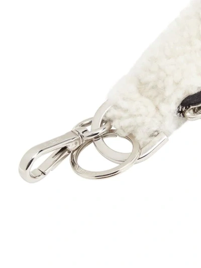 Shop Fendi Tie-shaped Key Ring Charm In White