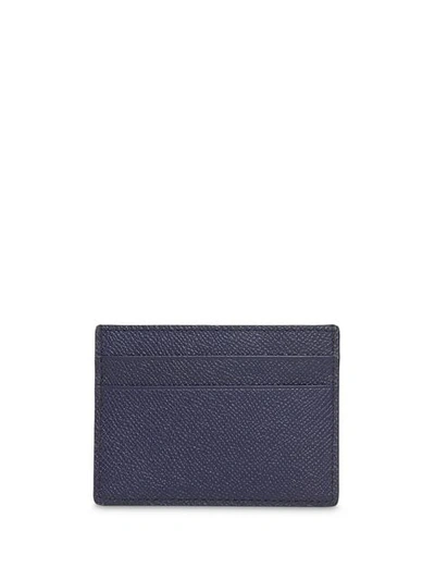 Shop Burberry Grainy Leather Card Case In Blue