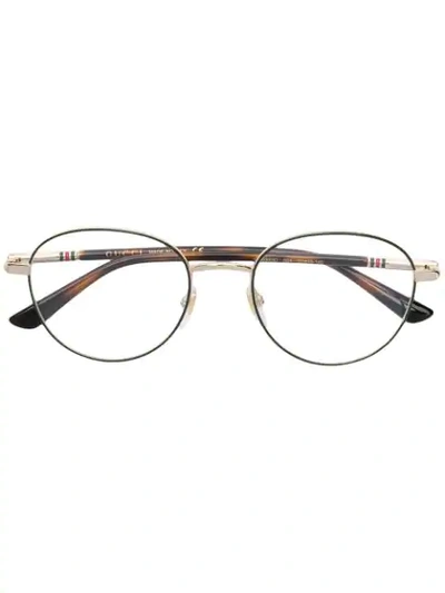 Shop Gucci Round Frame Glasses In Green