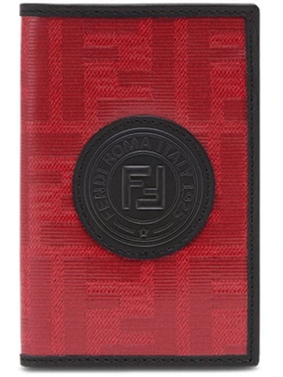 Shop Fendi Jacquard Vertical Card Case - Red