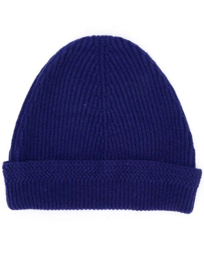 Shop Maison Margiela Beanie Hat In Blue