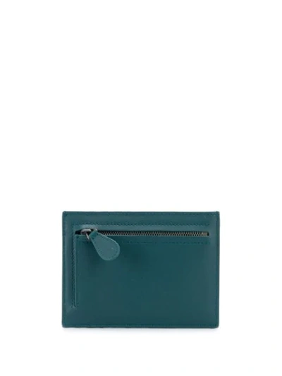 Shop Bottega Veneta Woven Card Holder In Blue
