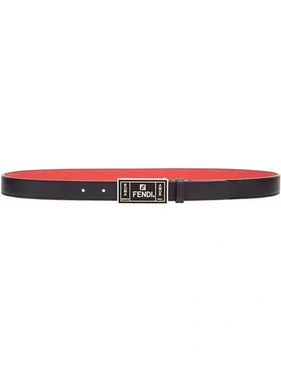 Shop Fendi Double F Logo Belt In Black