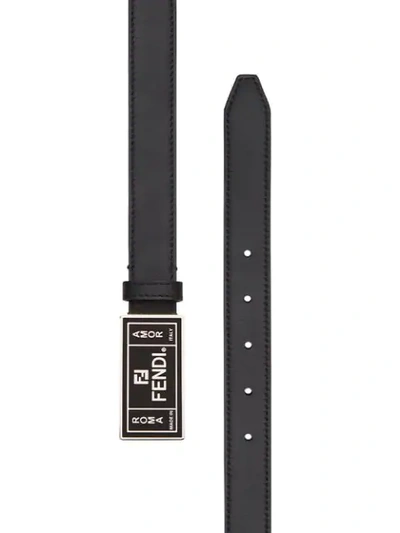 Shop Fendi Double F Logo Belt In Black