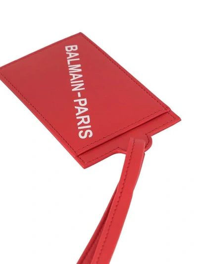 Shop Balmain Branded Card Holder - Red
