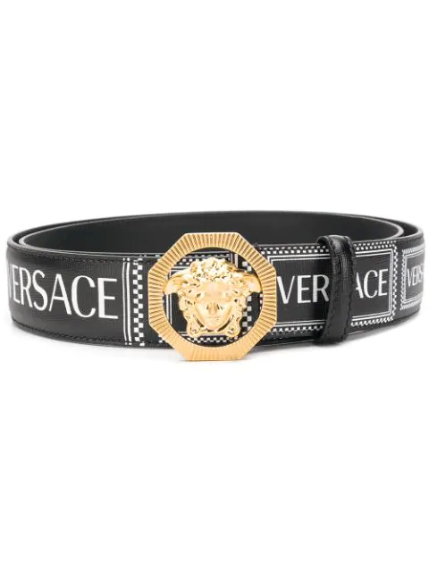 white and gold versace belt