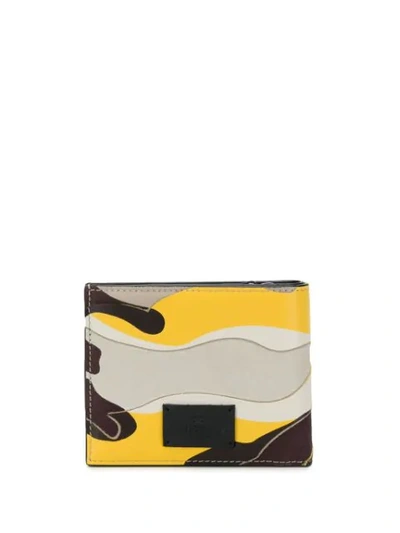 Shop Valentino Garavani Camouflage Patch Leather Wallet In Yellow