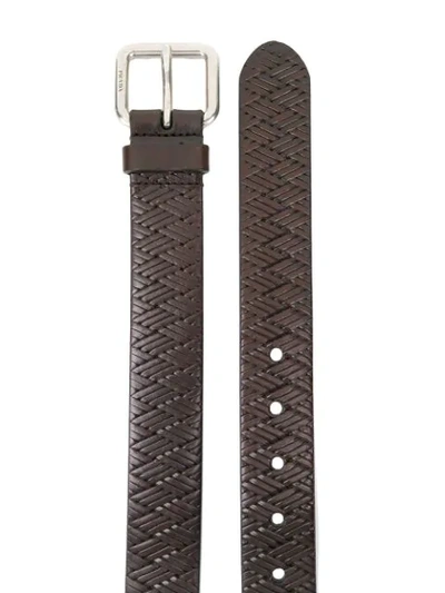 Shop Prada Classic Buckle Belt In F0192 Brown