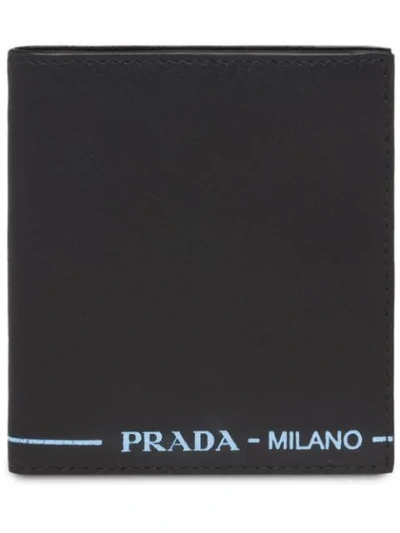 Shop Prada Leather Wallet - Black