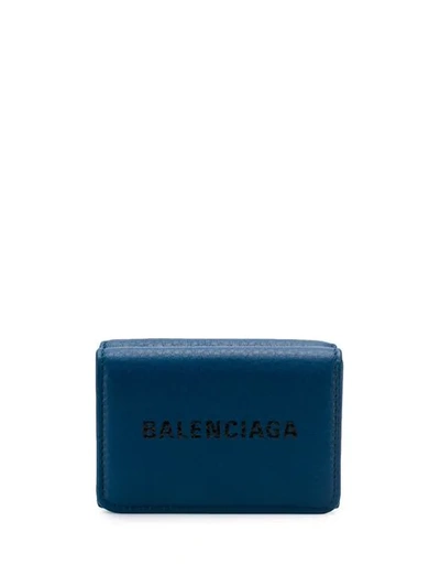 Shop Balenciaga Mini 'everyday' Portemonnaie - Blau In Blue