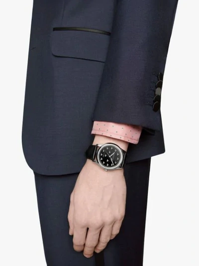 Shop Gucci G-timeless Watch 42mm In Black