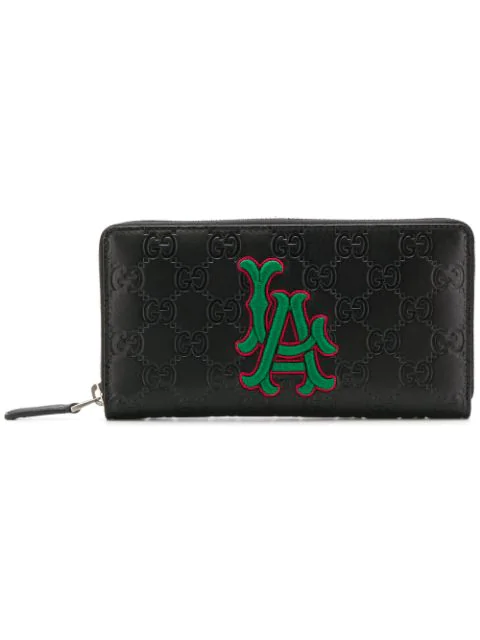 Gucci La Angels Patch Continental Wallet In 1083 Black | ModeSens