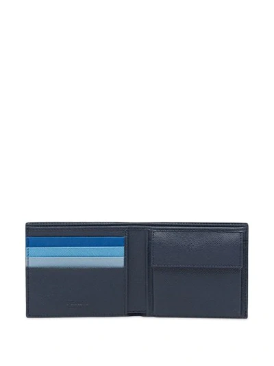 Shop Prada Saffiano Leather Wallet In Blue