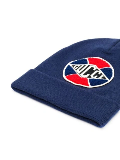 Shop Gucci Hat With  Game Baseball Patch In Blue