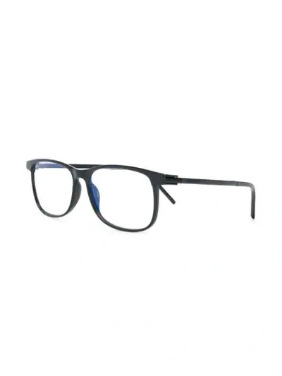 Shop Saint Laurent Eyewear Rectangular Eyeglasses - Black