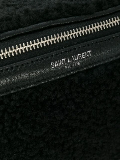 Shop Saint Laurent Fleece Pouch In Black