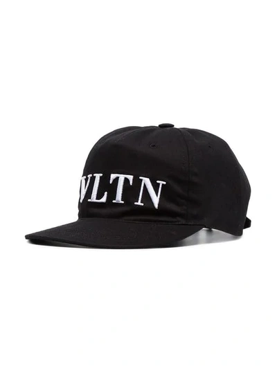 Shop Valentino Vltn Logo Baseball Cap In 0no - Black