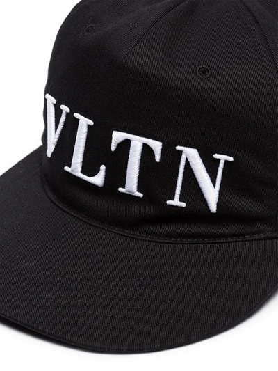 Shop Valentino Vltn Logo Baseball Cap In 0no - Black